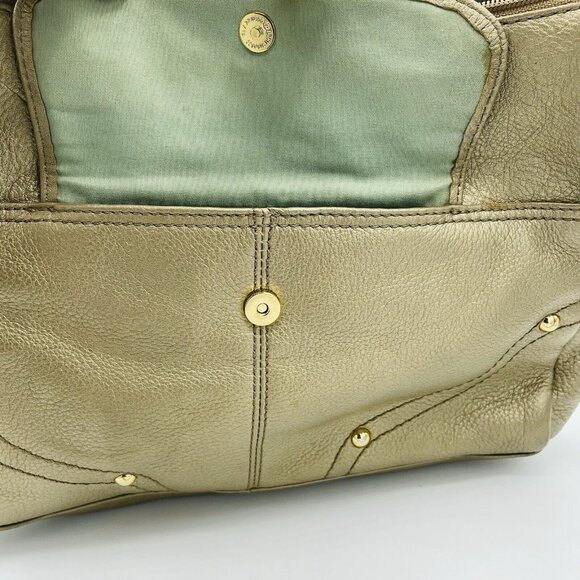 Stone Mountain Shoulder Bag Gold Soft Faux Leather Purse Adjustable Small - Picture 4 of 14